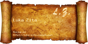 Luka Zita névjegykártya